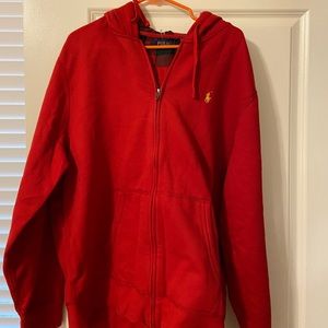 Red Ralph Lauren Polo zip hoodie sweatshirt (men’s XL)